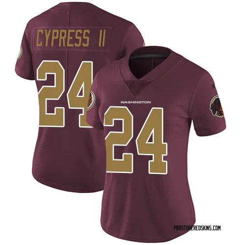 Washington Commanders Women's Limited Burgundy Alternate Vapor Untouchable Jersey (24 Fentrell Cypress II)