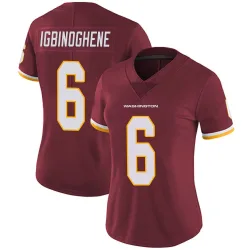 Washington Commanders Women's Limited Burgundy Team Color Vapor Untouchable Jersey (6 Noah Igbinoghene)