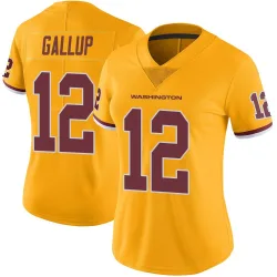 Washington Commanders Women's Limited Gold Color Rush Jersey (12 Michael Gallup)
