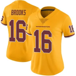 Washington Commanders Women's Limited Gold Color Rush Jersey (16 Ja'Corey Brooks)