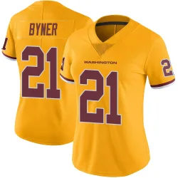 Washington Commanders Women's Limited Gold Color Rush Jersey (21 Earnest Byner)
