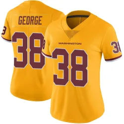 Washington Commanders Women's Limited Gold Color Rush Jersey (38 Allan George)