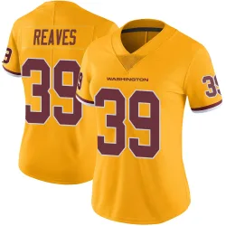 Washington Commanders Women's Limited Gold Color Rush Jersey (39 Jeremy Reaves)