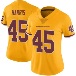 Washington Commanders Women's Limited Gold Color Rush Jersey (45 De'Jon Harris)