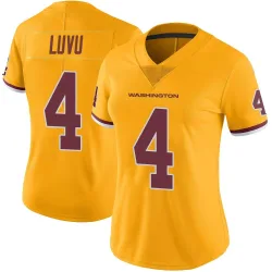 Washington Commanders Women's Limited Gold Color Rush Jersey (4 Frankie Luvu)