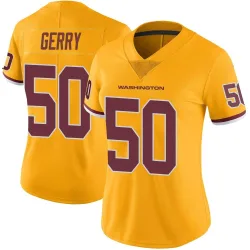 Washington Commanders Women's Limited Gold Color Rush Jersey (50 Nate Gerry)
