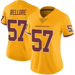 Washington Commanders Women's Limited Gold Color Rush Jersey (57 Nick Bellore)