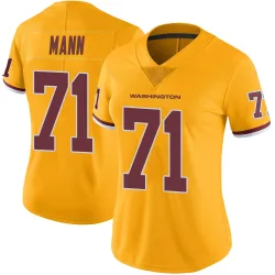 Washington Commanders Women's Limited Gold Color Rush Jersey (71 Charles Mann)