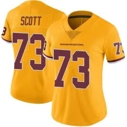 Washington Commanders Women's Limited Gold Color Rush Jersey (73 Trent Scott)