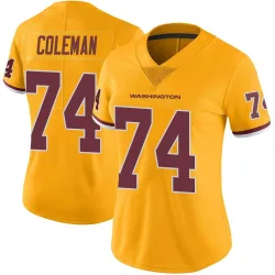 Washington Commanders Women's Limited Gold Color Rush Jersey (74 Brandon Coleman)