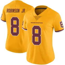 Washington Commanders Women's Limited Gold Color Rush Jersey (8 Brian Robinson Jr.)
