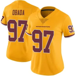 Washington Commanders Women's Limited Gold Color Rush Jersey (97 Efe Obada)