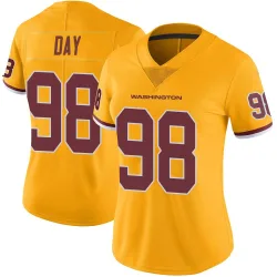 Washington Commanders Women's Limited Gold Color Rush Jersey (98 Sheldon Day)