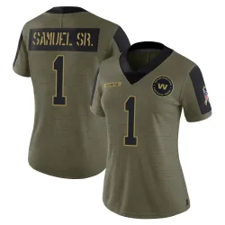 Washington Commanders Women's Limited Olive 2021 Salute To Service Jersey (1 Deebo Samuel Sr.)