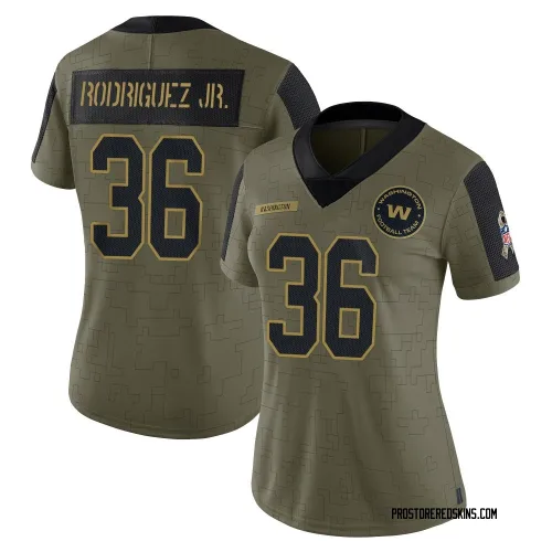 Washington Commanders Women's Limited Olive 2021 Salute To Service Jersey (36 Chris Rodriguez Jr.)