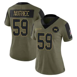Washington Commanders Women's Limited Olive 2021 Salute To Service Jersey (59 Bryce Notree)