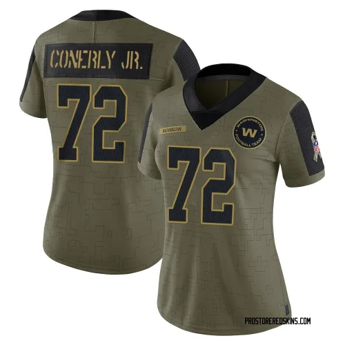 Washington Commanders Women's Limited Olive 2021 Salute To Service Jersey (72 Josh Conerly Jr.)