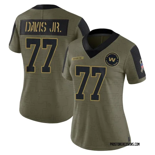 Washington Commanders Women's Limited Olive 2021 Salute To Service Jersey (77 Carl Davis Jr.)