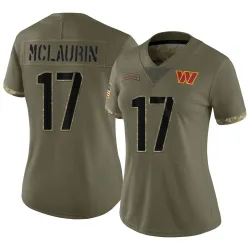 Washington Commanders Women's Limited Olive 2022 Salute To Service Jersey (17 Terry McLaurin)