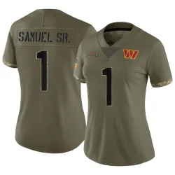 Washington Commanders Women's Limited Olive 2022 Salute To Service Jersey (1 Deebo Samuel Sr.)