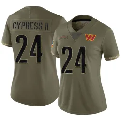 Washington Commanders Women's Limited Olive 2022 Salute To Service Jersey (24 Fentrell Cypress II)