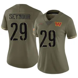 Washington Commanders Women's Limited Olive 2022 Salute To Service Jersey (29 Kevon Seymour)