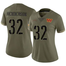 Washington Commanders Women's Limited Olive 2022 Salute To Service Jersey (32 Xavier Henderson)