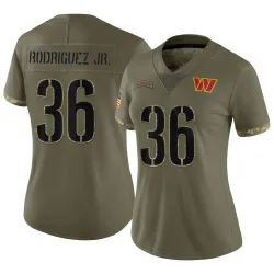 Washington Commanders Women's Limited Olive 2022 Salute To Service Jersey (36 Chris Rodriguez Jr.)