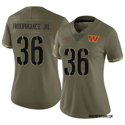 Washington Commanders Women's Limited Olive 2022 Salute To Service Jersey (36 Chris Rodriguez Jr.)