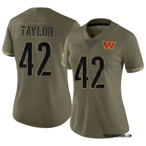 Washington Commanders Women's Limited Olive 2022 Salute To Service Jersey (42 Charley Taylor)