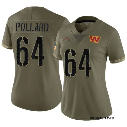 Washington Commanders Women's Limited Olive 2022 Salute To Service Jersey (64 Norell Pollard)