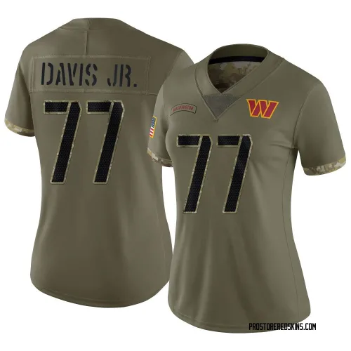 Washington Commanders Women's Limited Olive 2022 Salute To Service Jersey (77 Carl Davis Jr.)