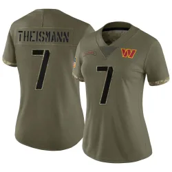 Washington Commanders Women's Limited Olive 2022 Salute To Service Jersey (7 Joe Theismann)