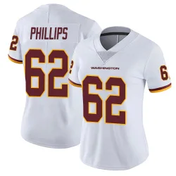 Washington Commanders Women's Limited White Vapor Untouchable Jersey (62 Tyre Phillips)