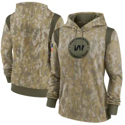 Washington Commanders Women's Olive 2021 Salute to Service Therma Performance Pullover Hoodie