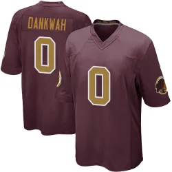 Washington Commanders Youth Game Burgundy Alternate Jersey (0 Anim Dankwah)