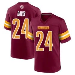 Washington Commanders Youth Game Burgundy Jersey (24 Michael Davis)