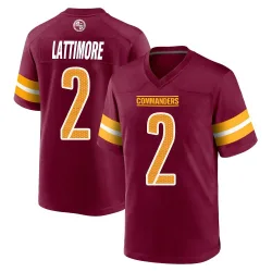 Washington Commanders Youth Game Burgundy Jersey (2 Marshon Lattimore)