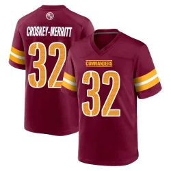Washington Commanders Youth Game Burgundy Jersey (32 Jacory Croskey-Merritt)