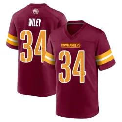 Washington Commanders Youth Game Burgundy Jersey (34 Michael Wiley)
