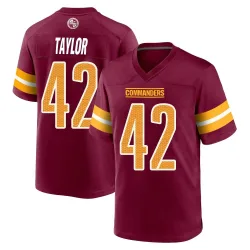 Washington Commanders Youth Game Burgundy Jersey (42 Charley Taylor)