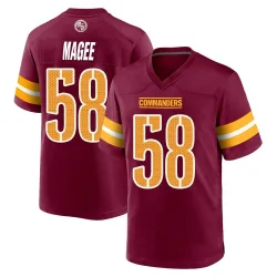 Washington Commanders Youth Game Burgundy Jersey (58 Jordan Magee)