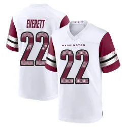 Washington Commanders Youth Game White Jersey (22 Deshazor Everett)