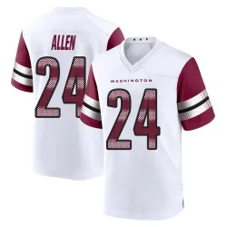 Washington Commanders Youth Game White Jersey (24 Kazmeir Allen)