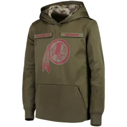 Washington Commanders Youth Green 2018 Salute to Service Pullover Performance Hoodie