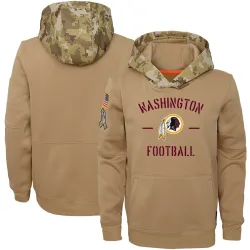 Washington Commanders Youth Khaki 2019 Salute to Service Therma Pullover Hoodie