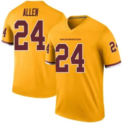 Washington Commanders Youth Legend Gold Color Rush Jersey (24 Kazmeir Allen)