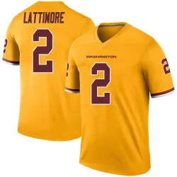 Washington Commanders Youth Legend Gold Color Rush Jersey (2 Marshon Lattimore)