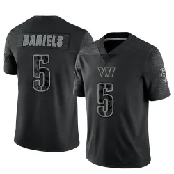 Washington Commanders Youth Limited Black Reflective Jersey (5 Jayden Daniels)