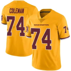Washington Commanders Youth Limited Gold Color Rush Jersey (74 Brandon Coleman)